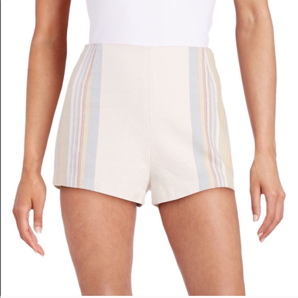 Ivory Striped linen shorts NWT Free People